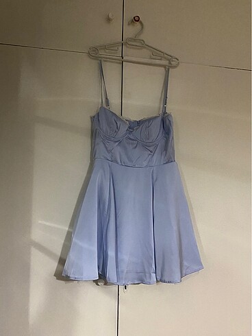 l Beden mavi Renk Eleganz lola mini elbise