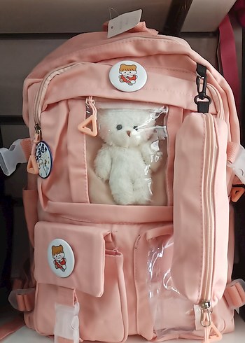 Beden Mor Çocuk Okul Çantası Peluş Detaylı