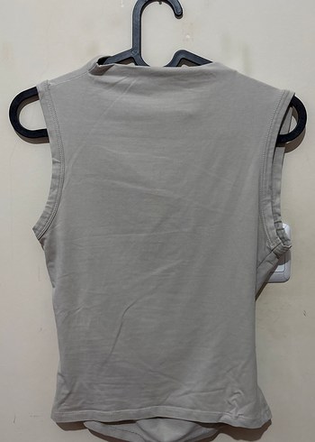 Pull and Bear Drapeli Kolsuz Gri Kadın bluz