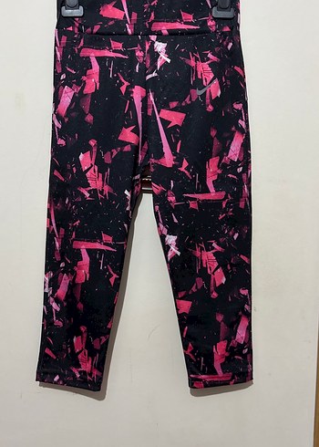 Pembe Siyah Desenli Spor Tayt