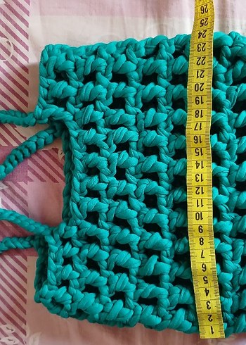 Turkuaz Örgü Kadın Çanta - Görsel 6