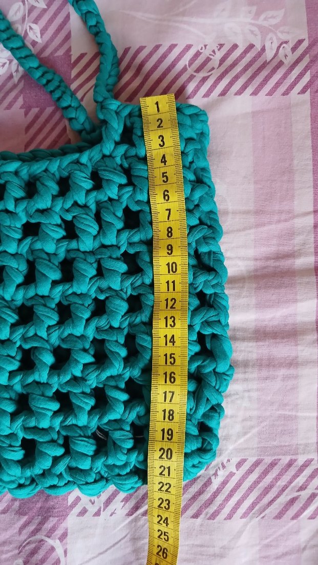 Turkuaz Örgü Kadın Çanta - Görsel 5