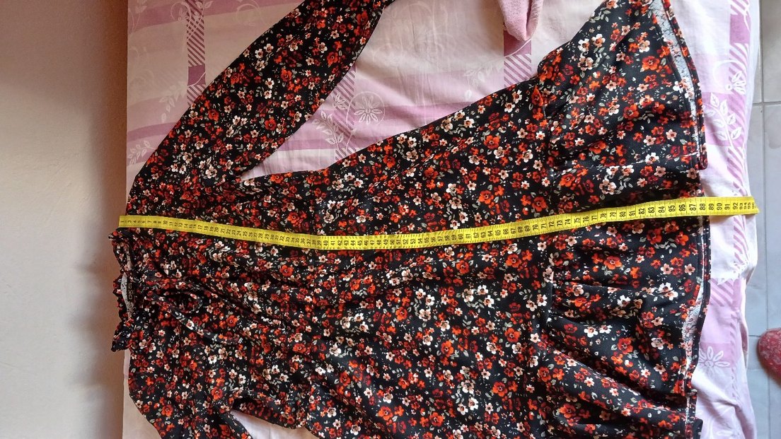 Çiçek Desenli Uzun Kollu Midi Bohem tunik  elbise - Görsel 2