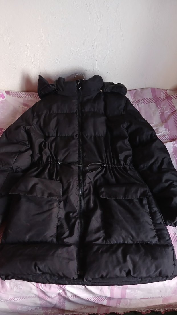 Siyah Fermuarlı Kadın Kışlık Mont - Görsel 3