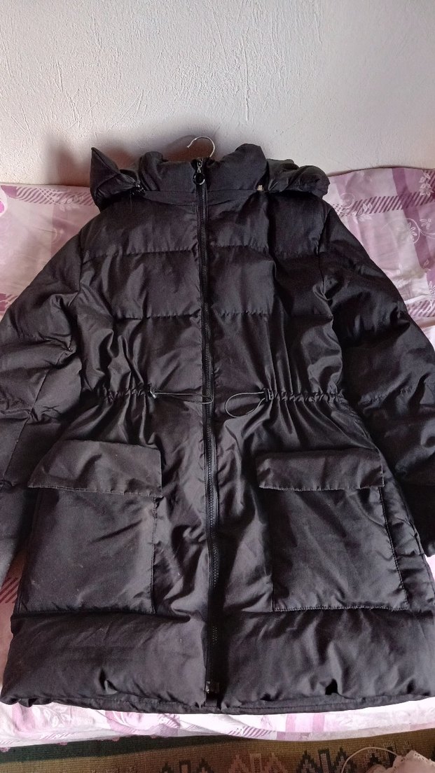 Siyah Fermuarlı Kadın Kışlık Mont - Görsel 2