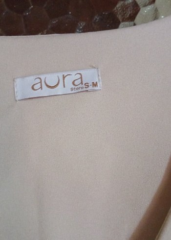 Bej Bohem V-Yaka Uzun Kadın Elbise - Görsel 5