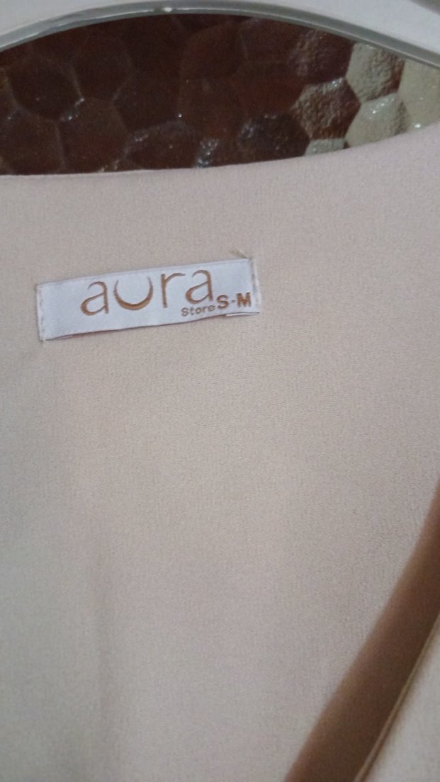 Bej Bohem V-Yaka Uzun Kadın Elbise - Görsel 5