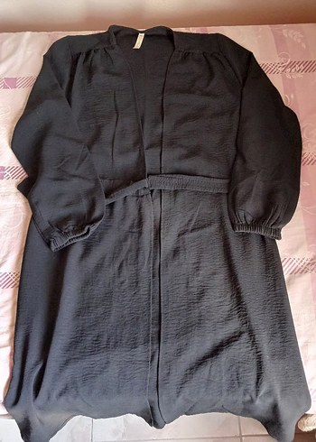 Siyah Kadın Uzun Kollu Salaş kimono - Görsel 2