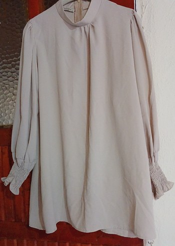 Bej Keten Bluz, Uzun Kollu, Bohem - Görsel 2