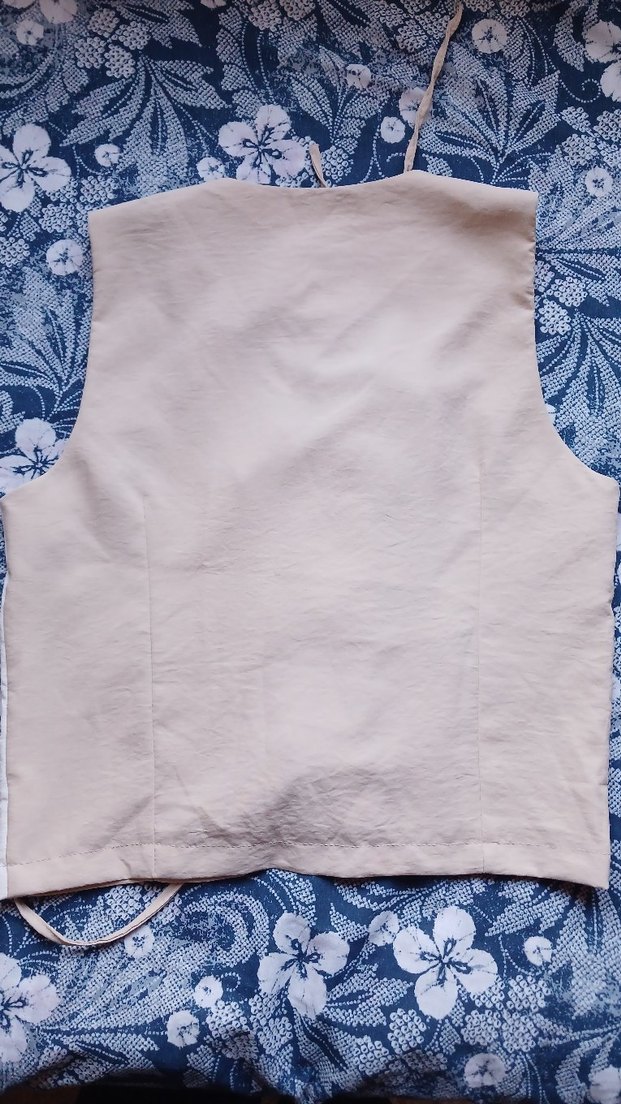 Bej Düğmeli Straplez Midi Kadın Yelek - Görsel 5