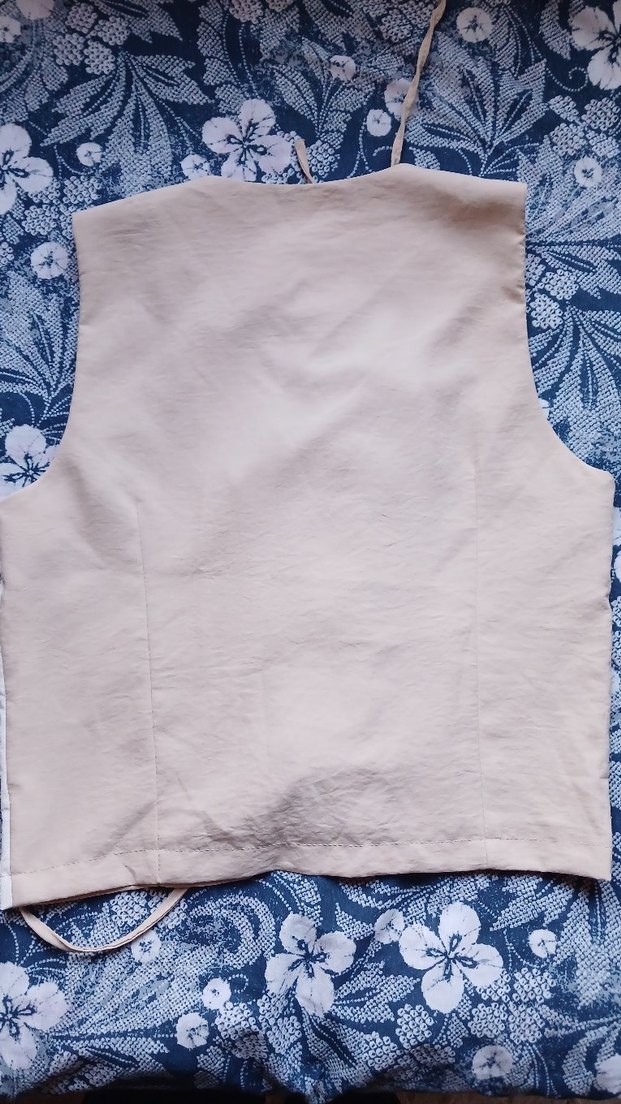 Bej Düğmeli Straplez Midi Kadın Yelek - Görsel 3