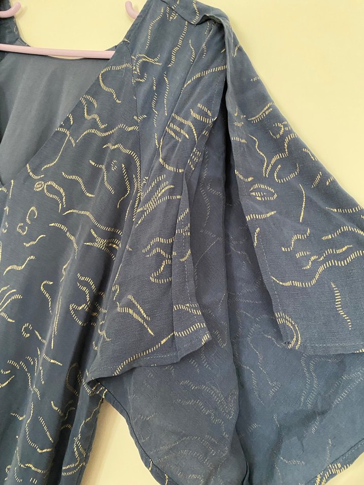 Piliseli Midi Yarasa kol Elbise - Görsel 5