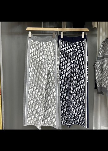 Dior Dior Kadın Siyah-Beyaz Örgü Kumaş Pantolon