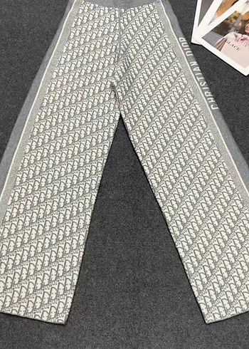 Dior Gri Kadın Örme Kumaş Pantolon