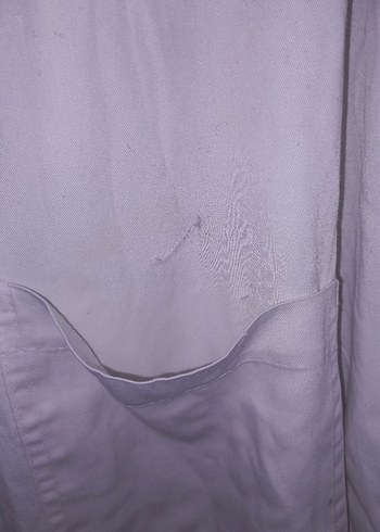 Beyaz Midi Düğmeli Beyaz Önlük - Görsel 5