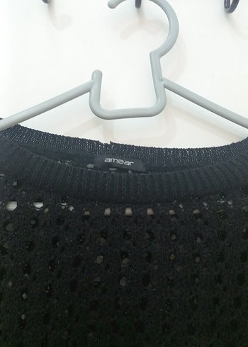 Siyah Örgü Kadın Kazak - Görsel 2