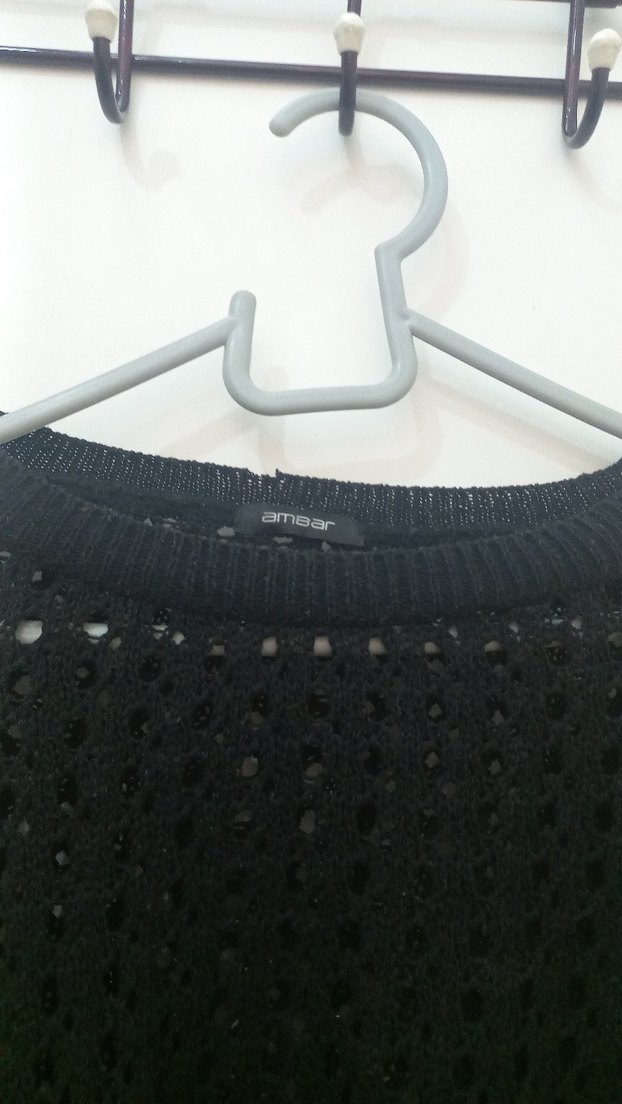 Siyah Örgü Kadın Kazak - Görsel 2