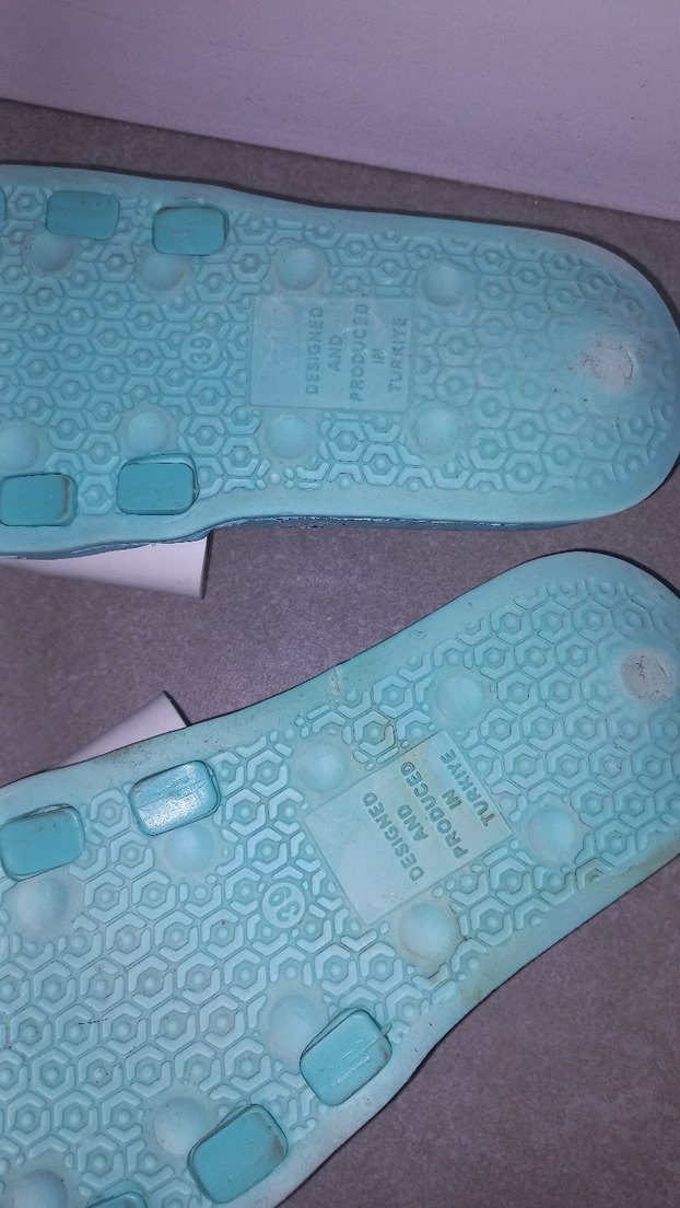 Mavi Desenli Terlik Ananas Baskılı - Görsel 2