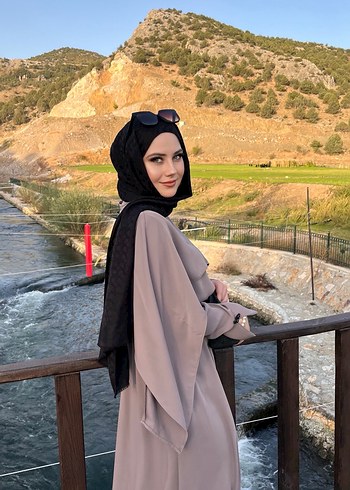 Diğer Drapeli Uzun Kollu Camel Elbise