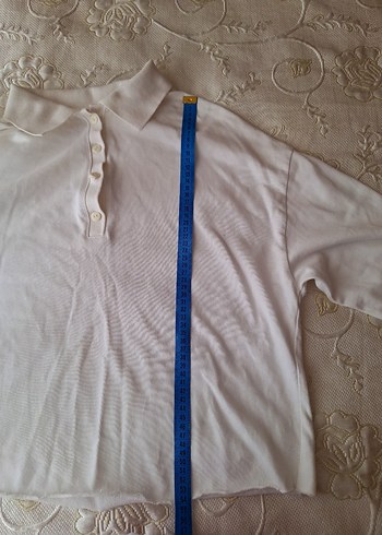 zara s beden beyaz polo yaka - Görsel 5