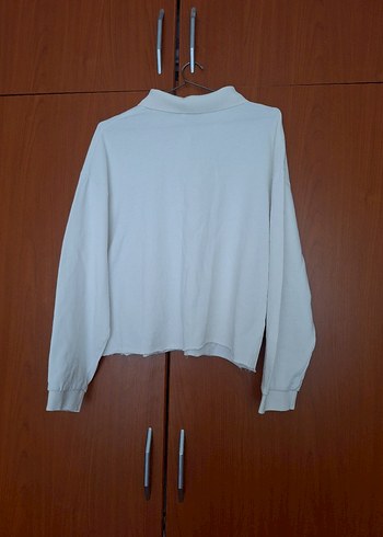 zara s beden beyaz polo yaka - Görsel 2