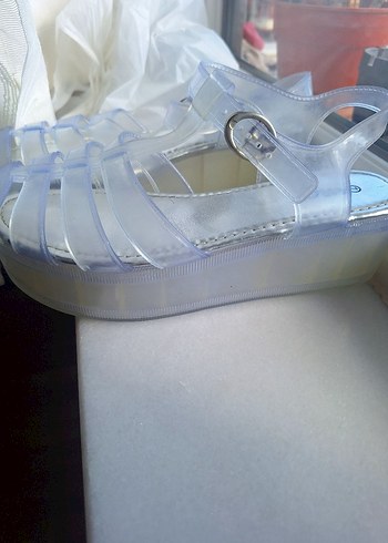 bayan şeffaf yazlık sandalet - Görsel 2