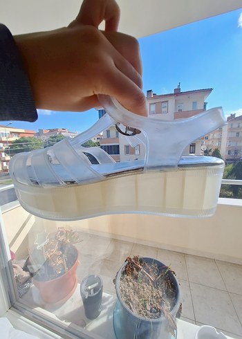 bayan şeffaf yazlık sandalet - Görsel 3