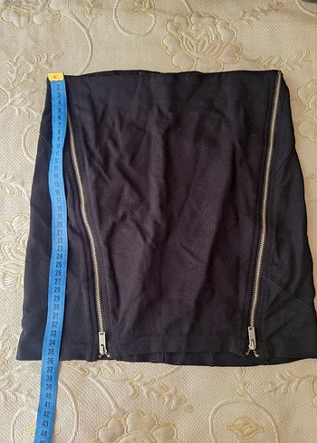 Fermuarlı Siyah Mini Etek - Görsel 5