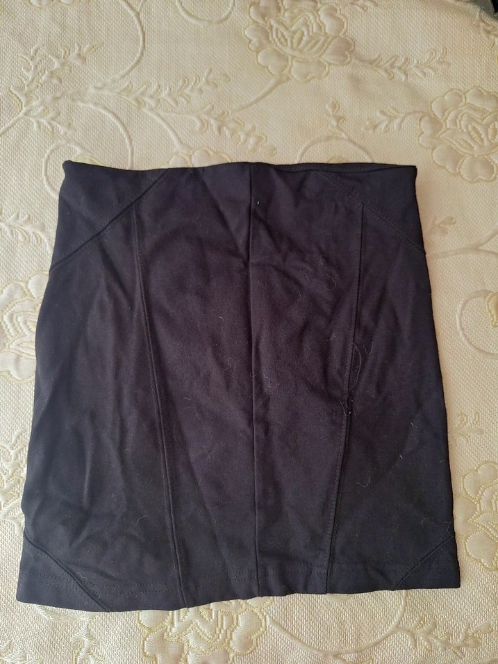 Fermuarlı Siyah Mini Etek - Görsel 3