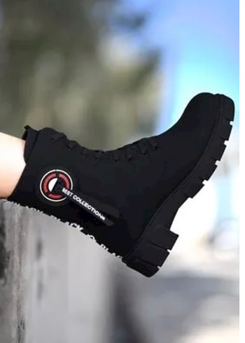Diger Siyah Kadın Yüksek Topuklu Street Wear Bot
