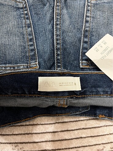 38 Beden mavi Renk ZARA KADIN KOT PANTOLON