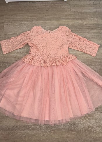 LCW Dantel Detaylı Pembe Kız Çocuk Elbise - Görsel 2