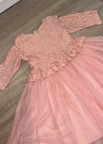 LCW Dantel Detaylı Pembe Kız Çocuk Elbise - Görsel 3