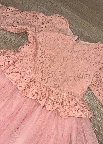 LCW Dantel Detaylı Pembe Kız Çocuk Elbise - Görsel 4