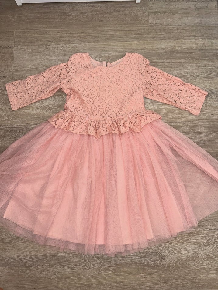 LCW Dantel Detaylı Pembe Kız Çocuk Elbise - Görsel 2