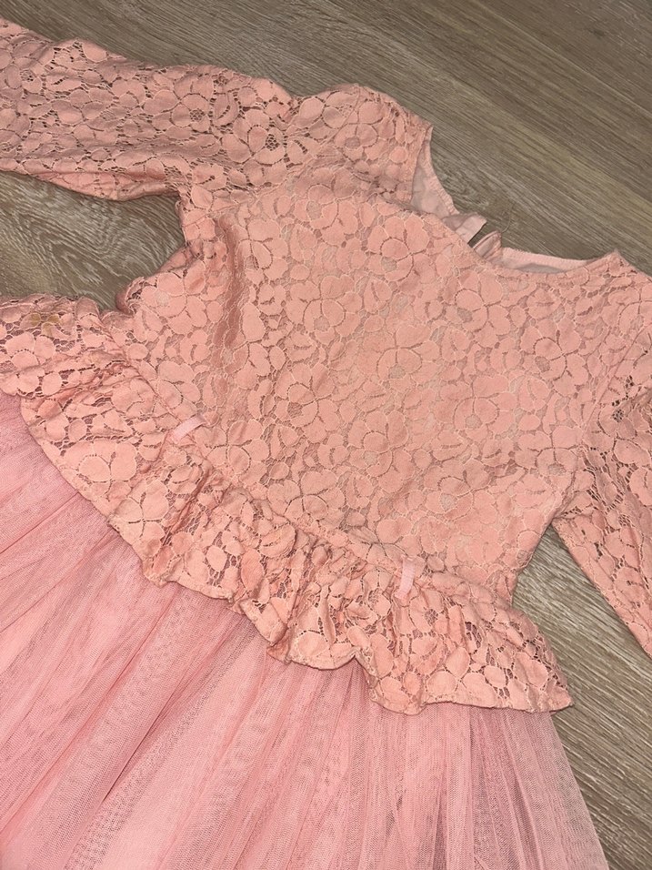 LCW Dantel Detaylı Pembe Kız Çocuk Elbise - Görsel 4