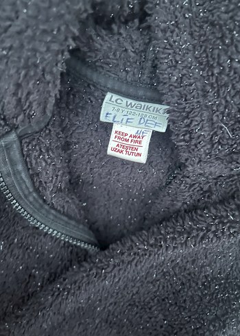 LCW Kız Çocuk Siyah Kürk Detaylı Mont - Görsel 2