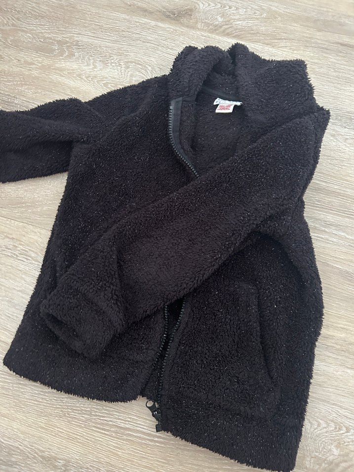 LCW Kız Çocuk Siyah Kürk Detaylı Mont - Görsel 3