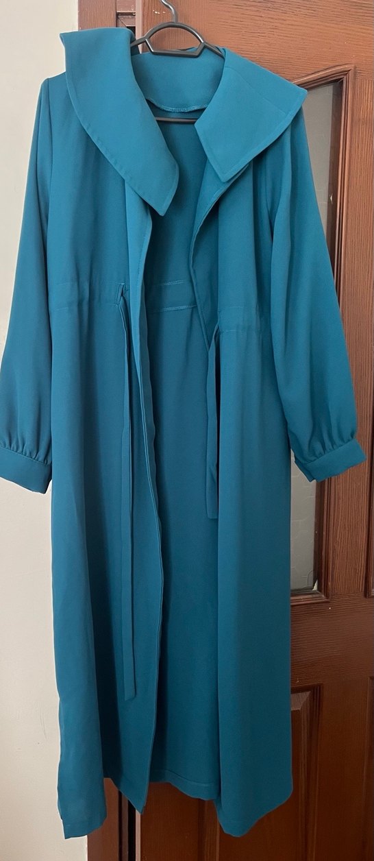 Turkuaz Uzun ferace tarzı Drapeli - Görsel 2