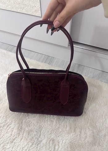 Kemer Tokalı Bordo Kadın Deri Çanta - Görsel 2