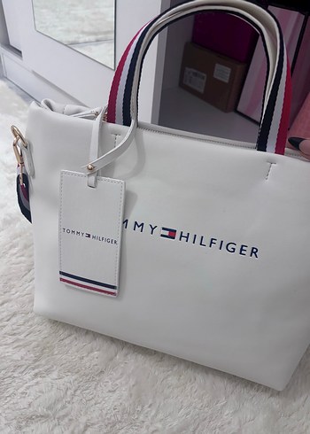 Beyaz TOMMY HILFIGER ithal uni bagg - Görsel 5