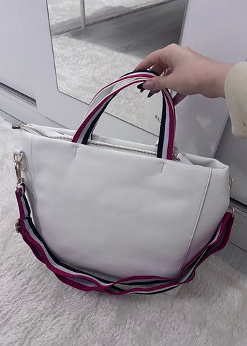 Beyaz TOMMY HILFIGER ithal uni bagg - Görsel 4