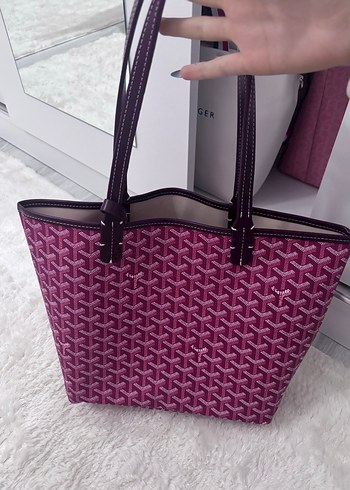 İthal GOYARD orta boy bordo çanta - Görsel 2