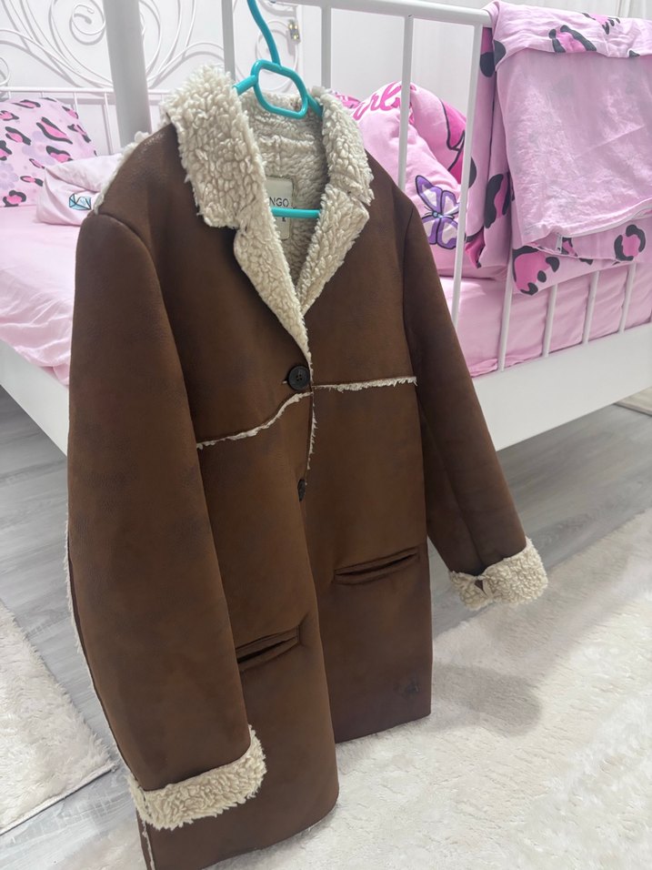 Mango Kahverengi Kadın Kışlık Kürklü Ceket - Görsel 2