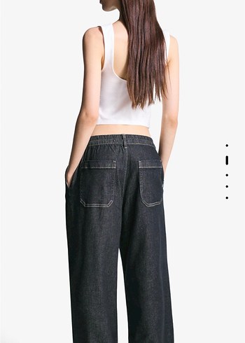 Bershka beli lastikli jean - Görsel 2