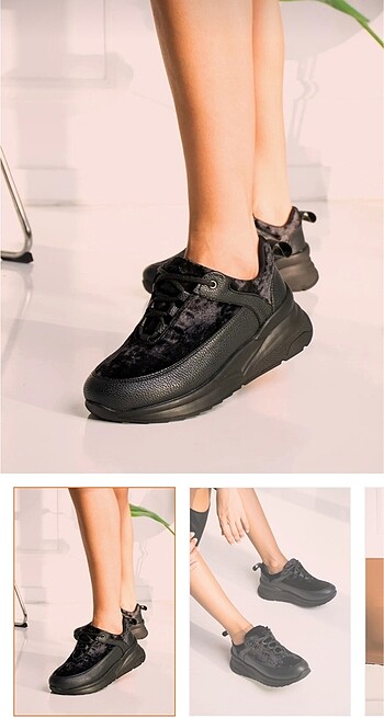 Kadın kadife dolgu yaban sneaker ayakkabı