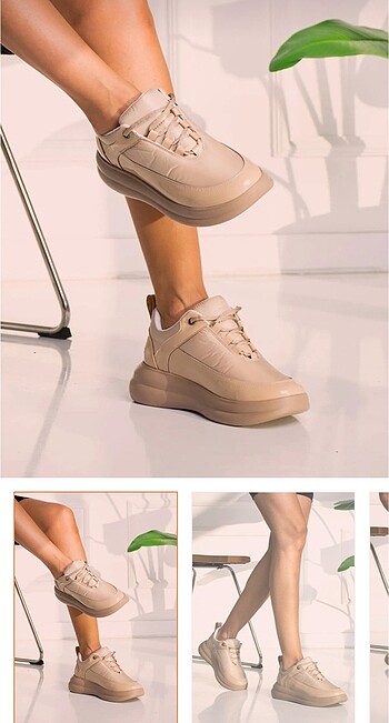bej dolgu taban kadın sneaker ayakkabı