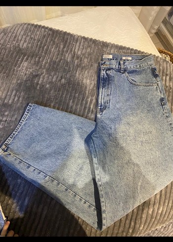 LC Waikiki Düğmeli Gri Kadın Denim Jean