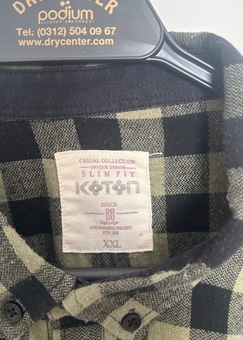Koton Kareli Gri Erkek Uzun Kollu Gömlek