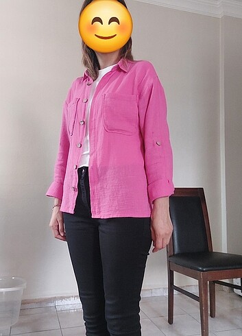 s Beden Pembe gömlek